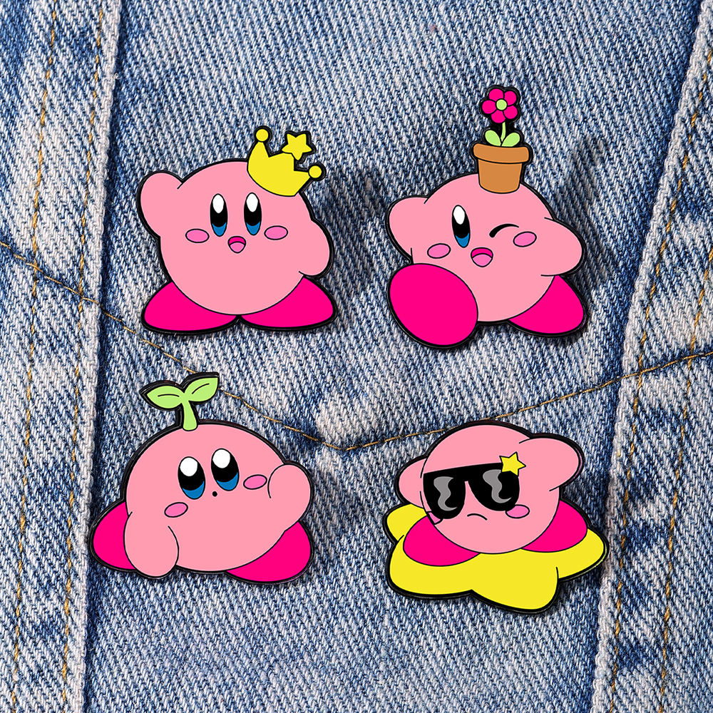 Women Accessories Trendy - 4pcs Kirby Enamel Lapel Pins Set