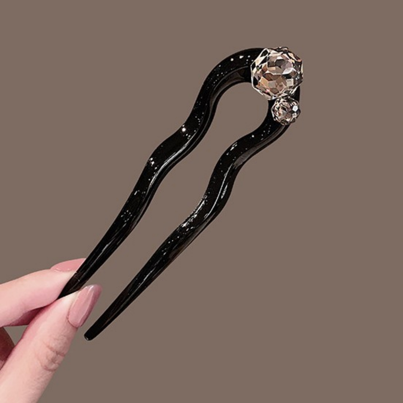 Young Women'S Accessories - 1PC Crystal Hair Fork,Black Elegant Hair