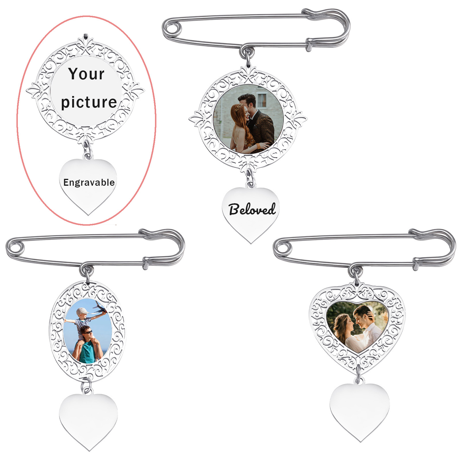 Women Accessories Logo - Custom Picture Badge Brooches Pin DIY