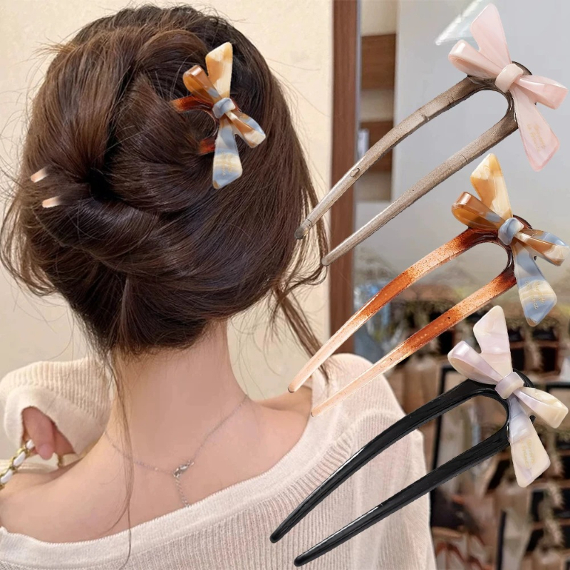Young Women'S Accessories - 1 piece, sweet bow U-shaped hair