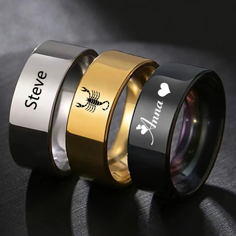 Women Accessories Logo - Trendy 8mm Smooth Customized Stainless Steel