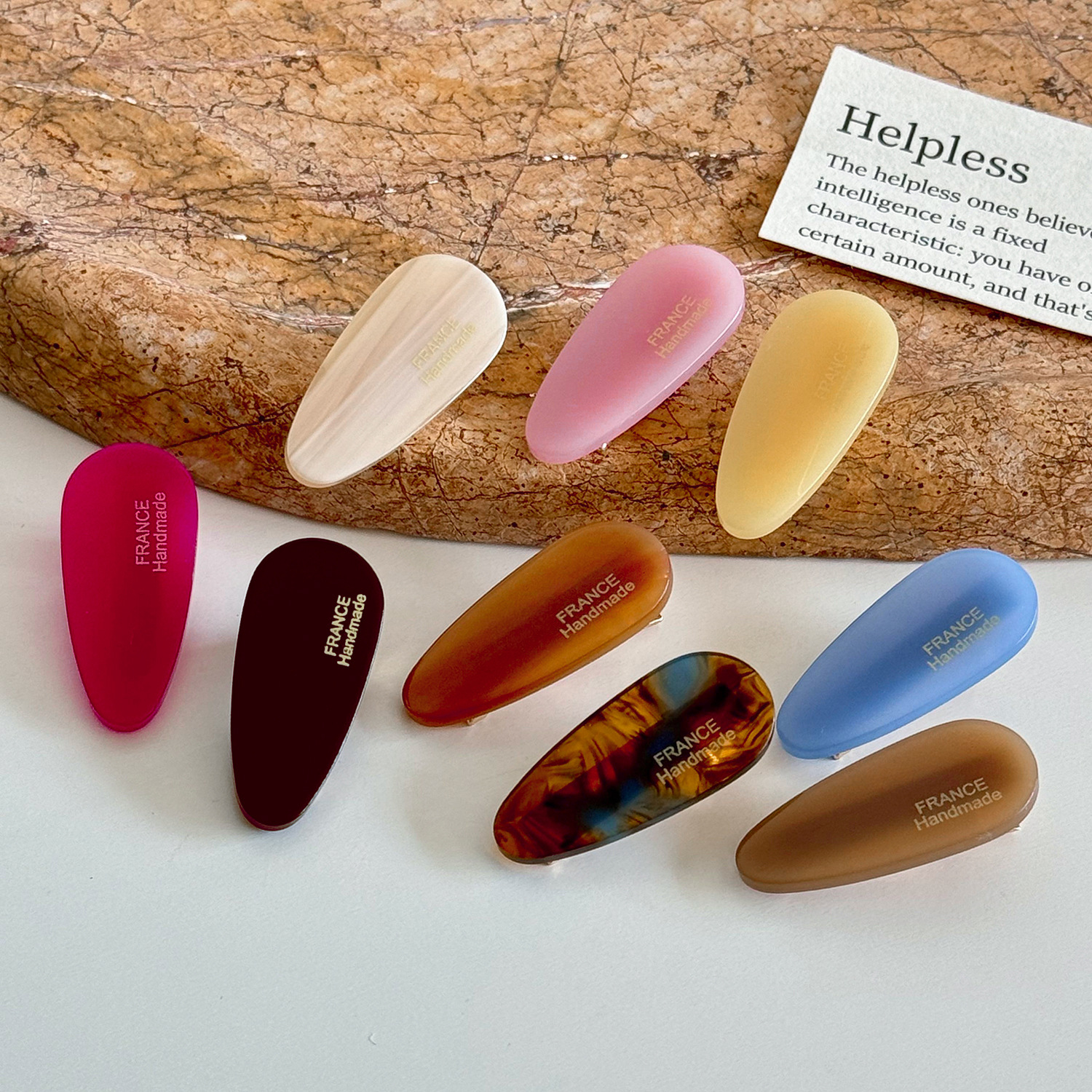 Women Accessories Logo - Premium Korean Acetate Hair Clips Gold