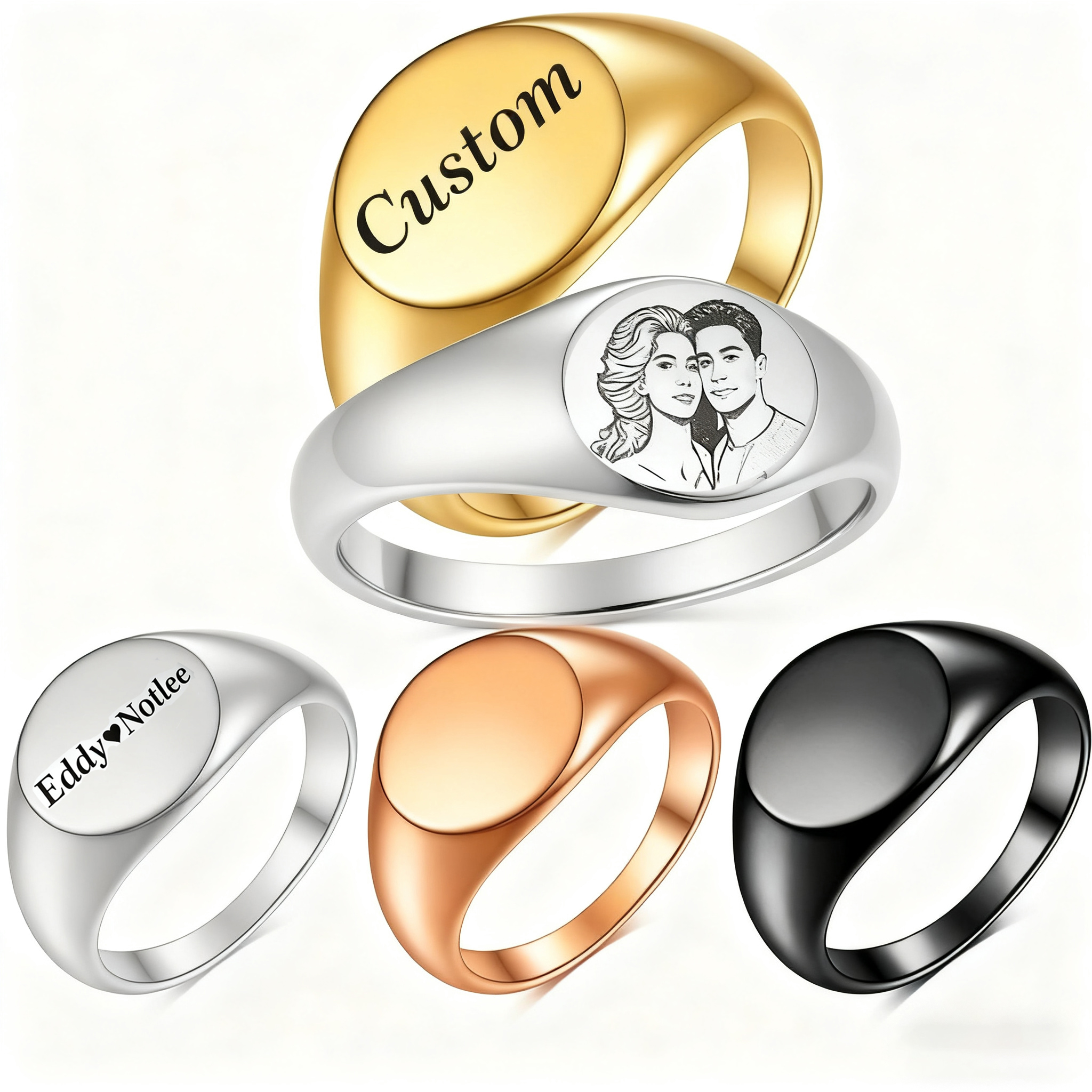 Women Accessories Logo - Custom Engraved Picture Logo Name Heart