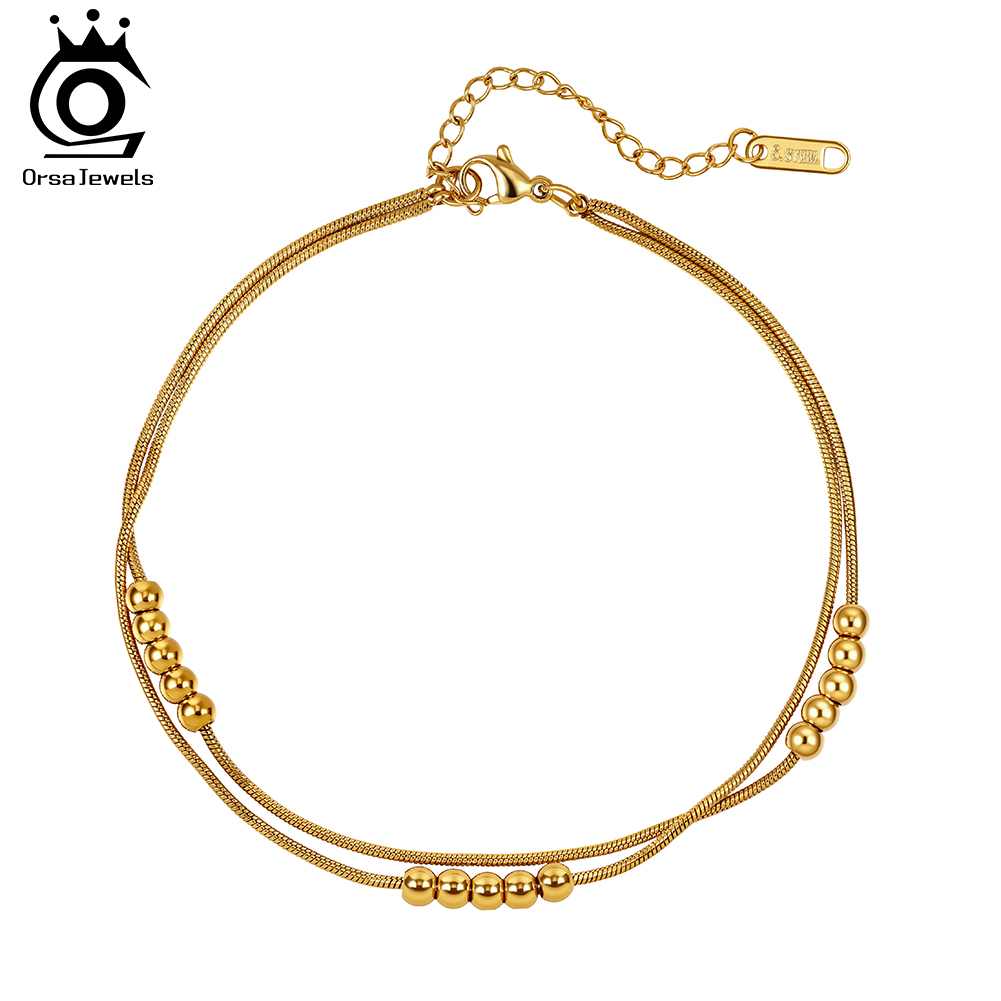 ORSA JEWELS Vintage Layered An - Beaded Anklet Chain review and price