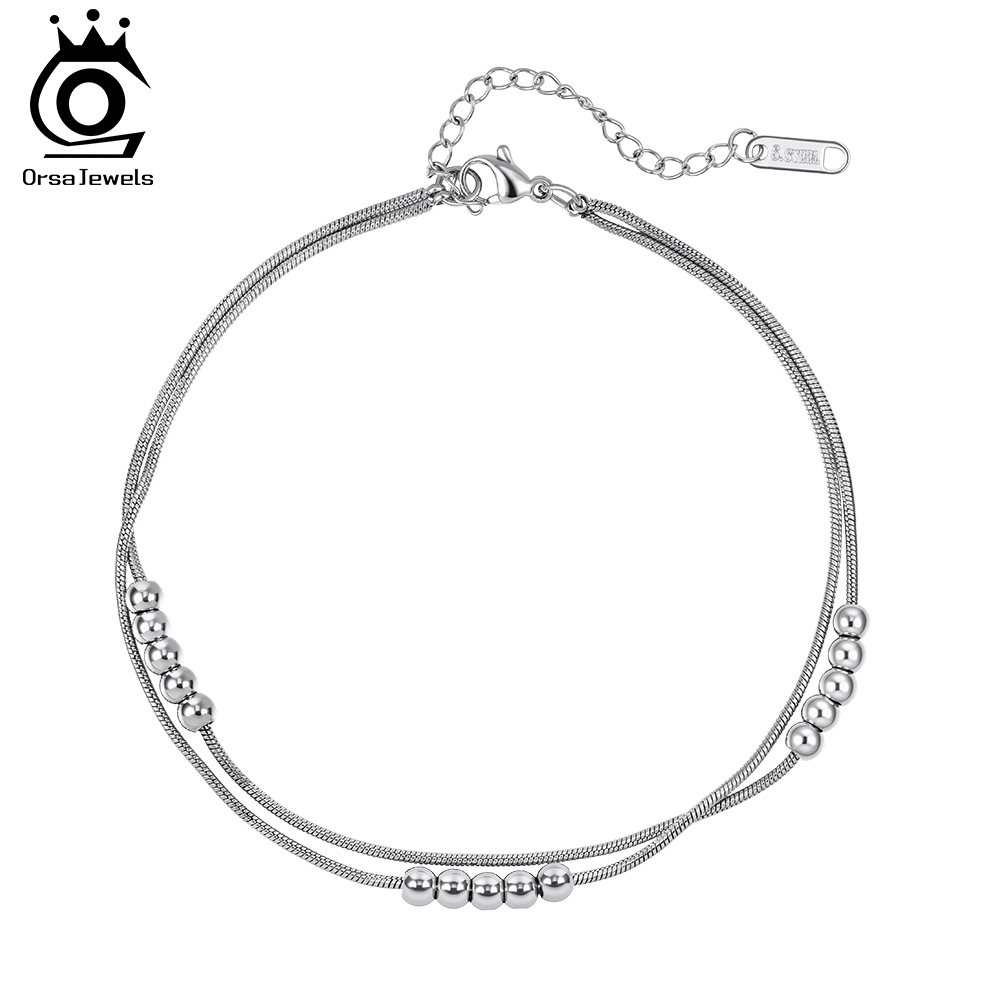 ORSA JEWELS Vintage Layered An - Beaded Anklet Chain review and price
