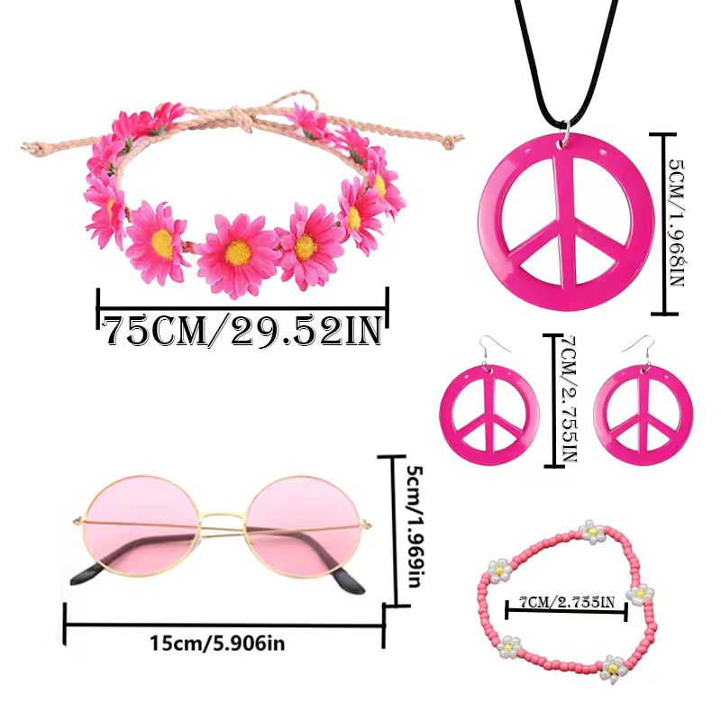 PESENAR Hippie Costume Accesso - Women'S Accessories In The 70S review and price