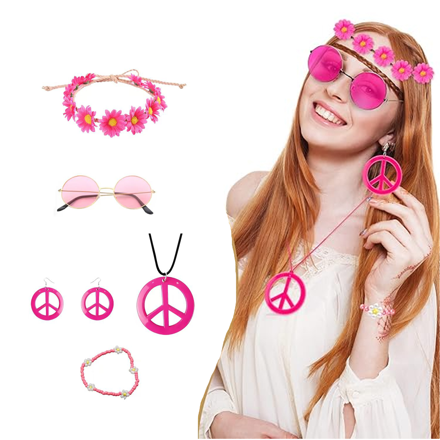 PESENAR Hippie Costume Accesso - Women'S Accessories In The 70S review and price