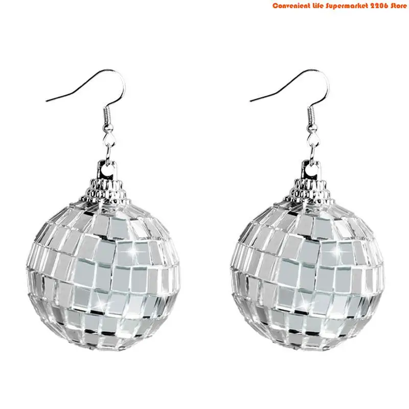 Q5WE Disco Ball Earrings 70s D - Women'S Accessories In The 70S review and price
