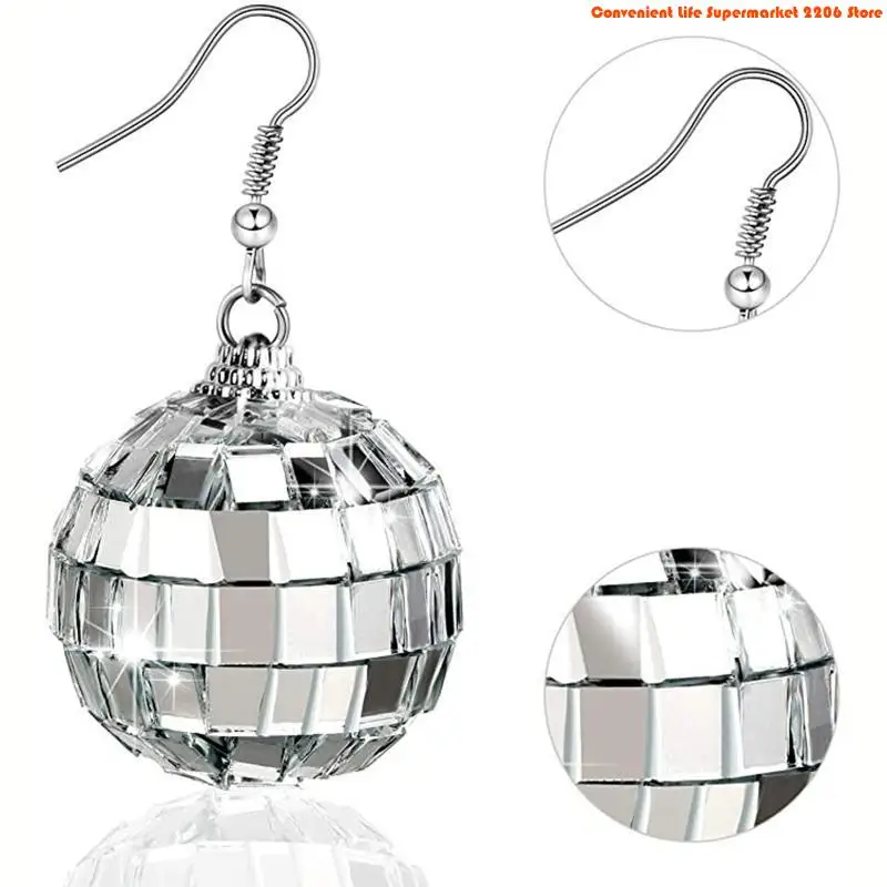 Q5WE Disco Ball Earrings 70s D - Women'S Accessories In The 70S review and price