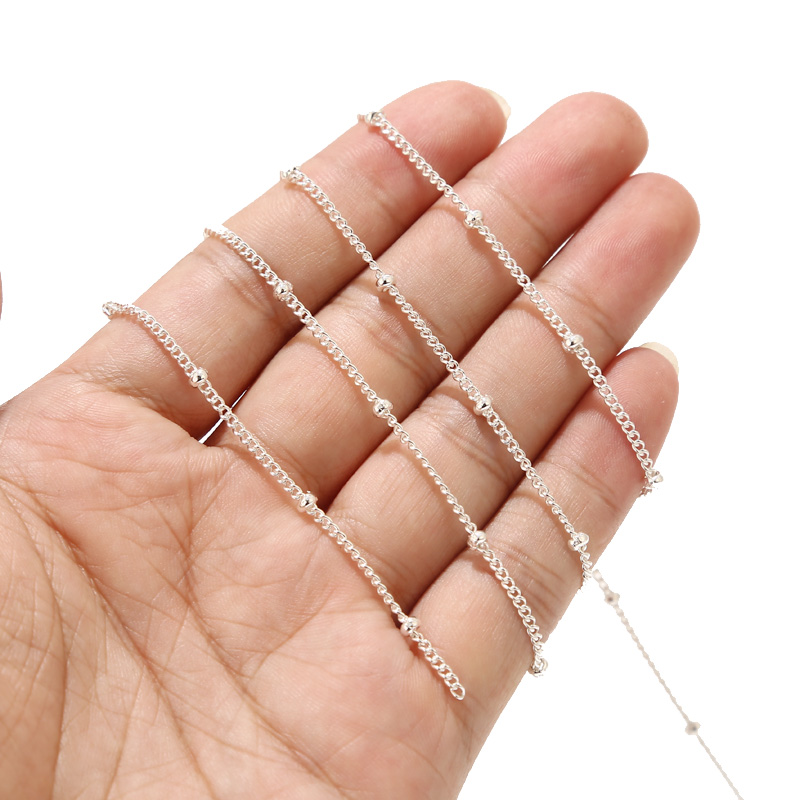 2 Meters Stainless Steel Silve - Beaded Anklet Chain review and price