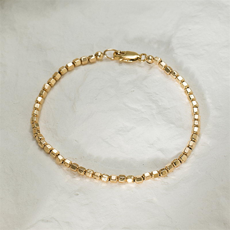 14K Gold Filled Bead Bracelet  - Beaded Anklet Chain review and price