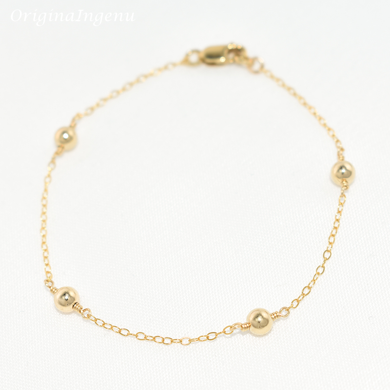 14K Gold Filled Beads Bracelet - Beaded Anklet Chain review and price