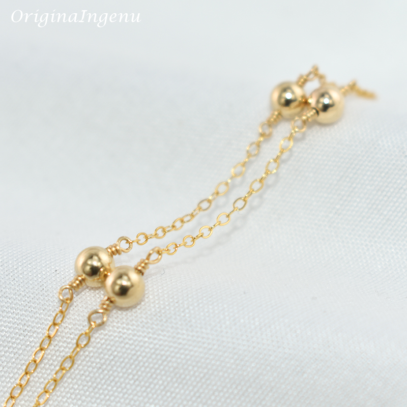 14K Gold Filled Beads Bracelet - Beaded Anklet Chain review and price