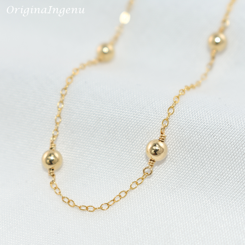 14K Gold Filled Beads Bracelet - Beaded Anklet Chain review and price