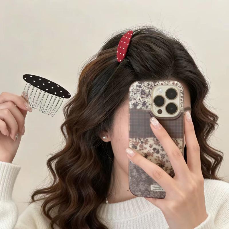 Hot Sale Polka Dot Hair Combs  - Women Accessories Sale review and price