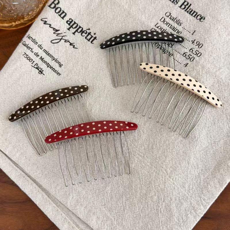 Hot Sale Polka Dot Hair Combs  - Women Accessories Sale review and price