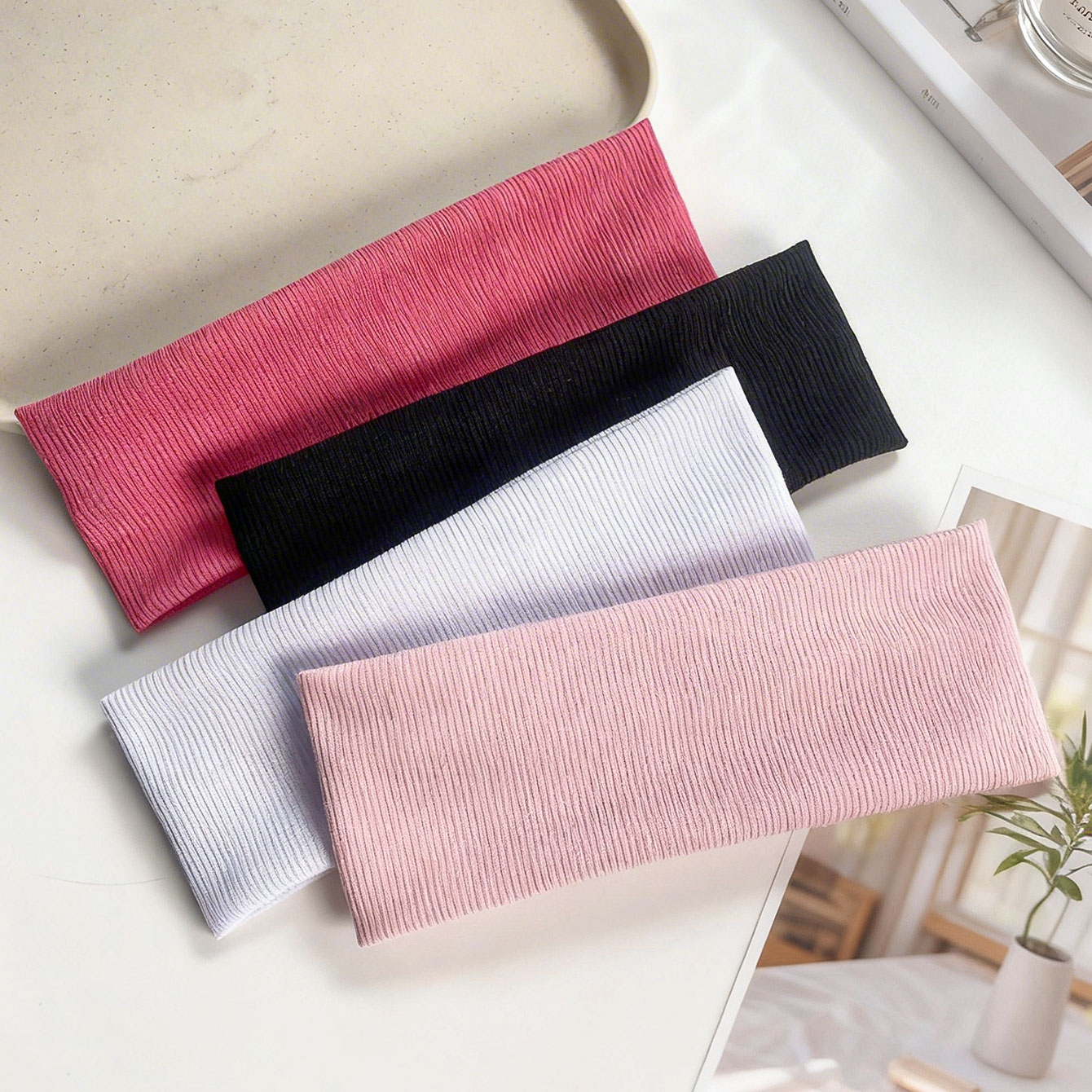 4pcs Wide ribbed elastic headb - Women'S Yoga Accessories review and price