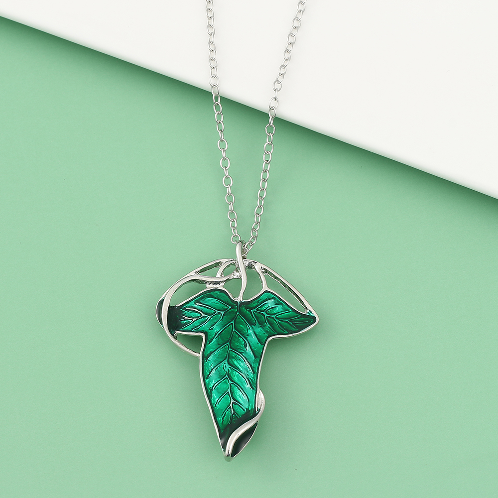 Vintage Green Leaf Pendant Nec - Women Accessories Chain review and price