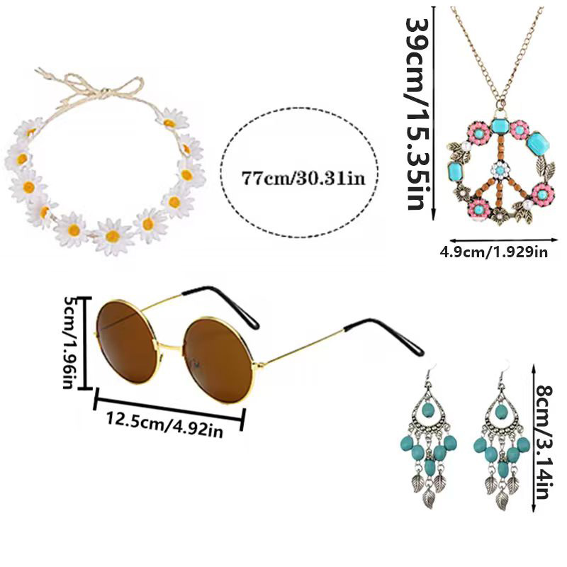 PESENAR Hippie Costume Accesso - Women'S Accessories In The 70S review and price