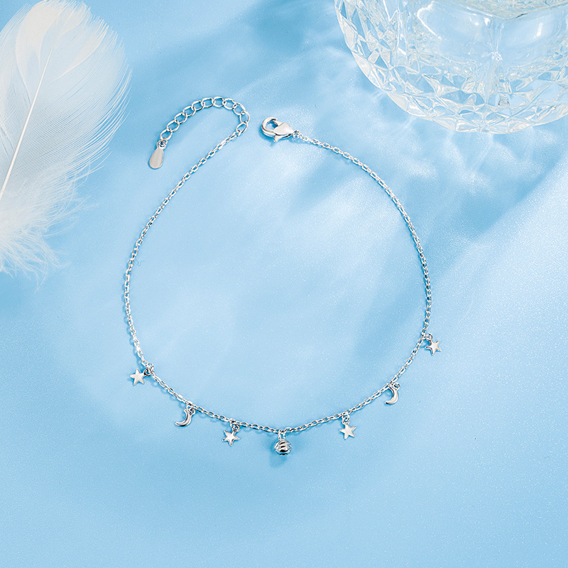 Romantic Moon Star Bead Feet C - Beaded Anklet Chain review and price