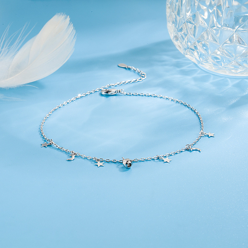 Romantic Moon Star Bead Feet C - Beaded Anklet Chain review and price