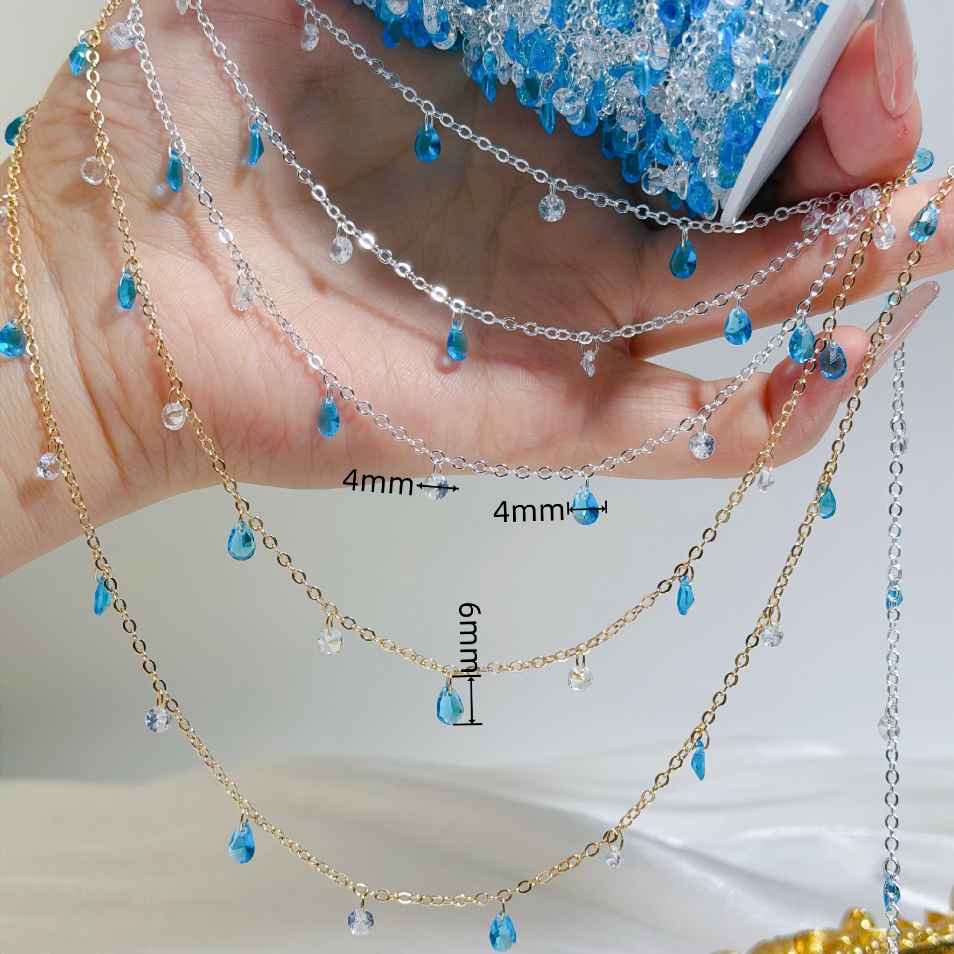 0.51/2 M Summer Blue Clear Cry - Beaded Anklet Chain review and price