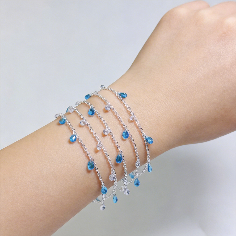 0.51/2 M Summer Blue Clear Cry - Beaded Anklet Chain review and price