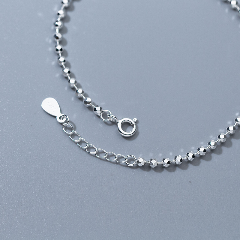 925 Sterling Silver Diamond-Cu - Beaded Anklet Chain review and price