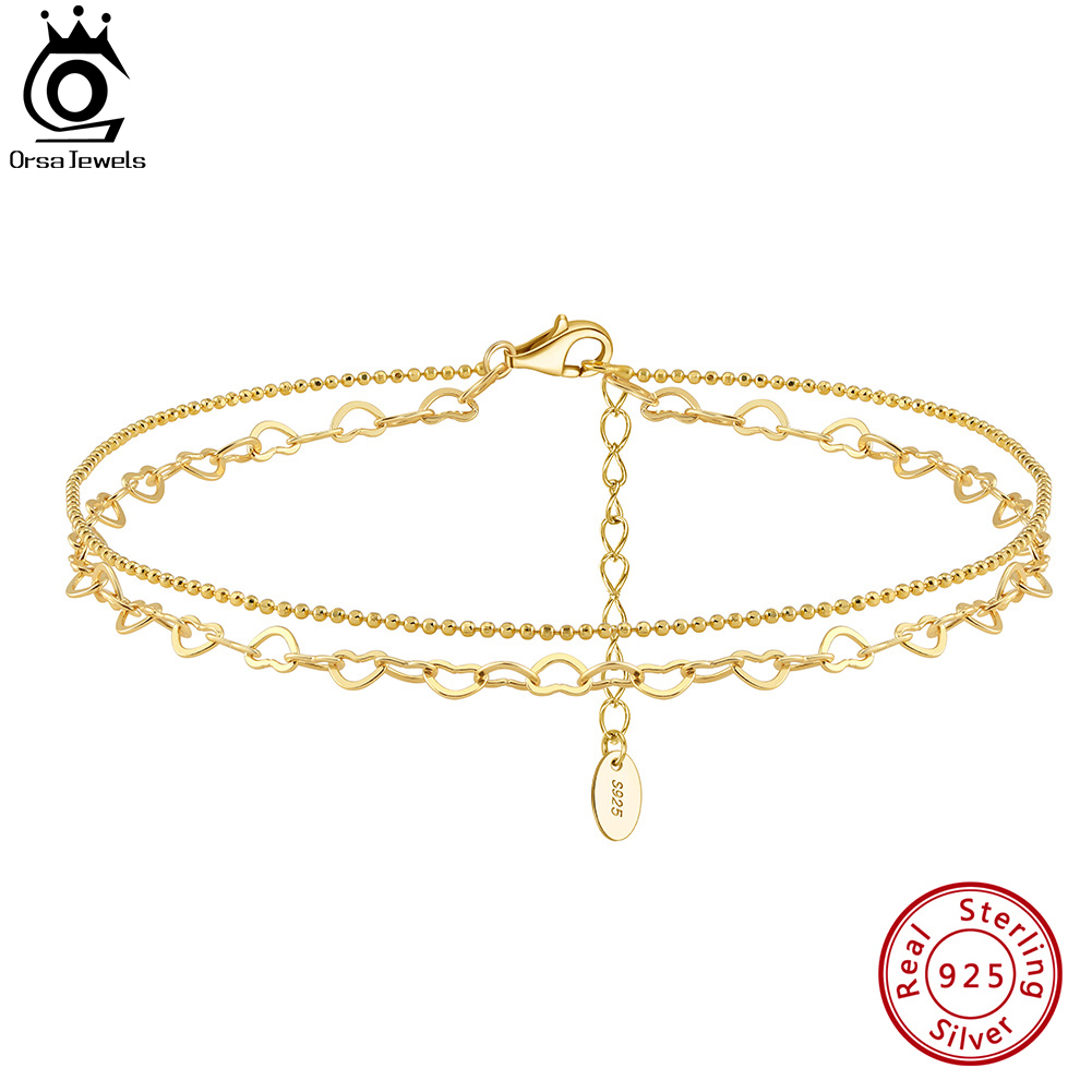 ORSA JEWELS Layered Link Chain - Beaded Anklet Chain review and price
