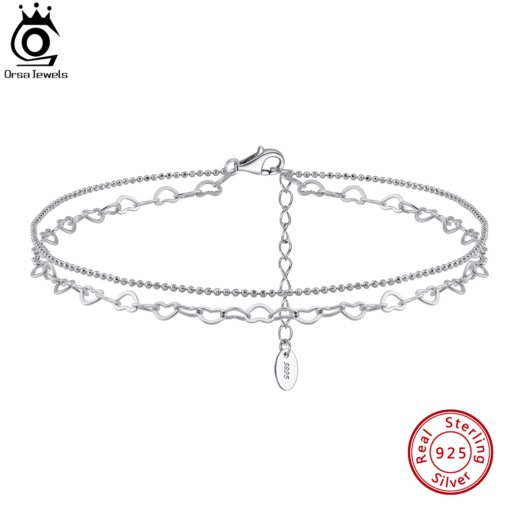 ORSA JEWELS Layered Link Chain - Beaded Anklet Chain review and price