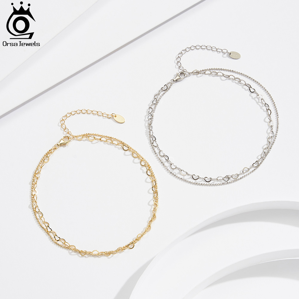 ORSA JEWELS Layered Link Chain - Beaded Anklet Chain review and price