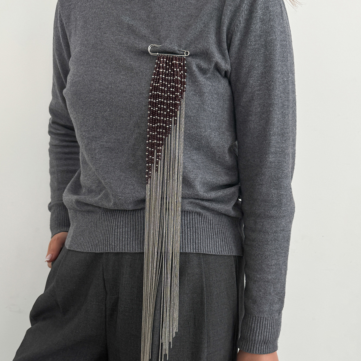 Silver Color Tassel Chain Broo - Women Accessories Chain review and price