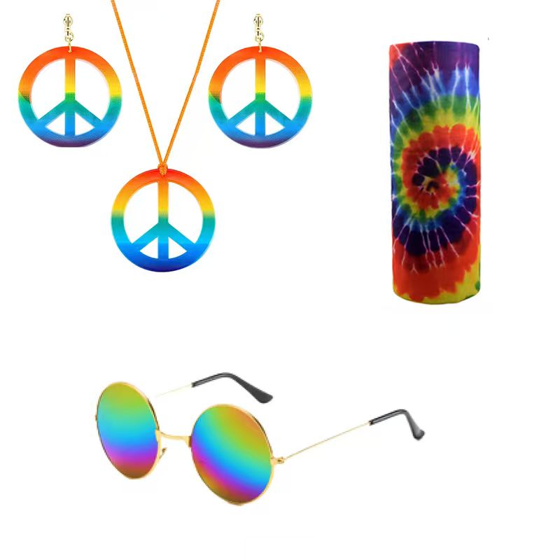 PESENAR Hippie Costume Set Gla - Women'S Accessories In The 70S review and price