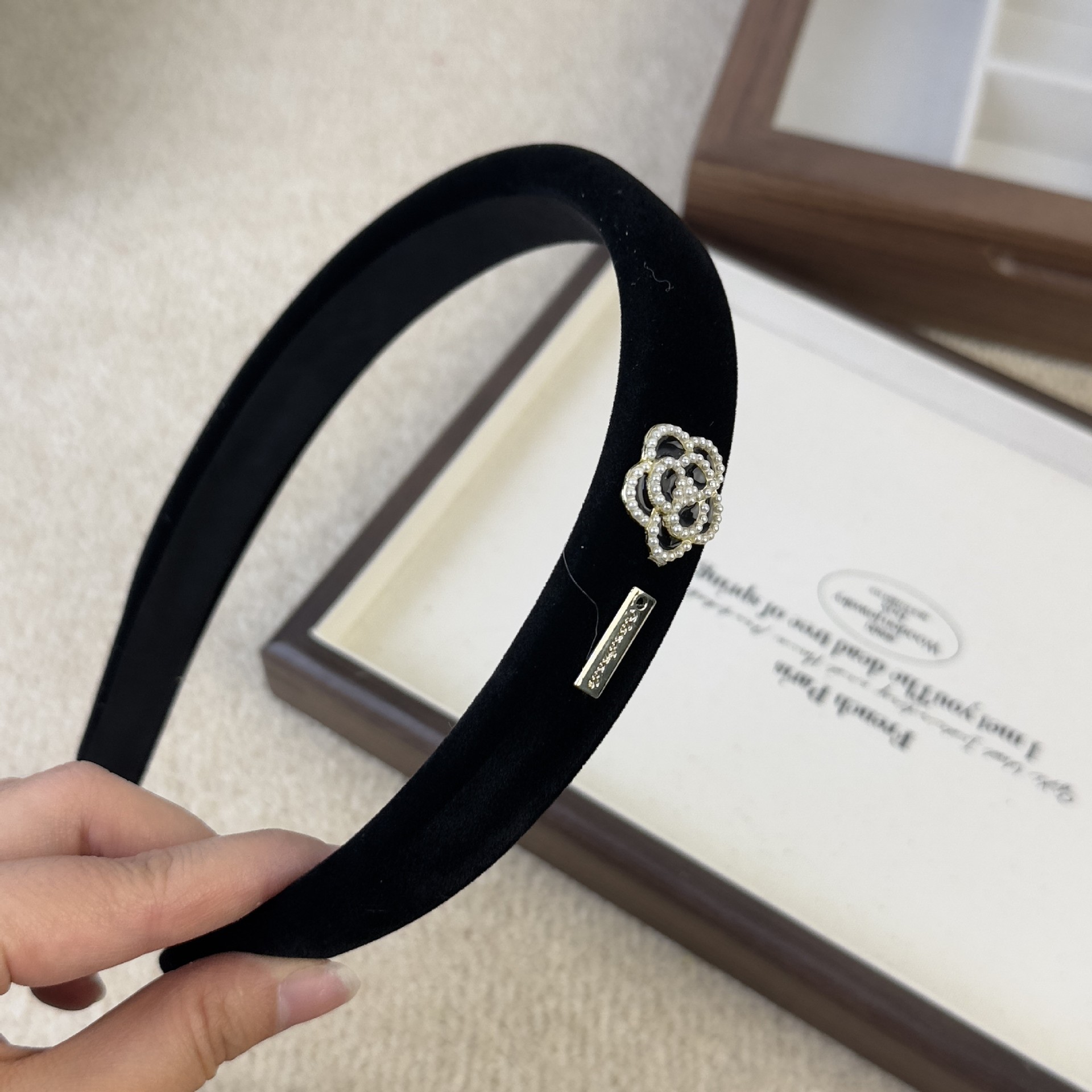 Black Velvet Camellia Logo Pea - Women Accessories Logo review and price