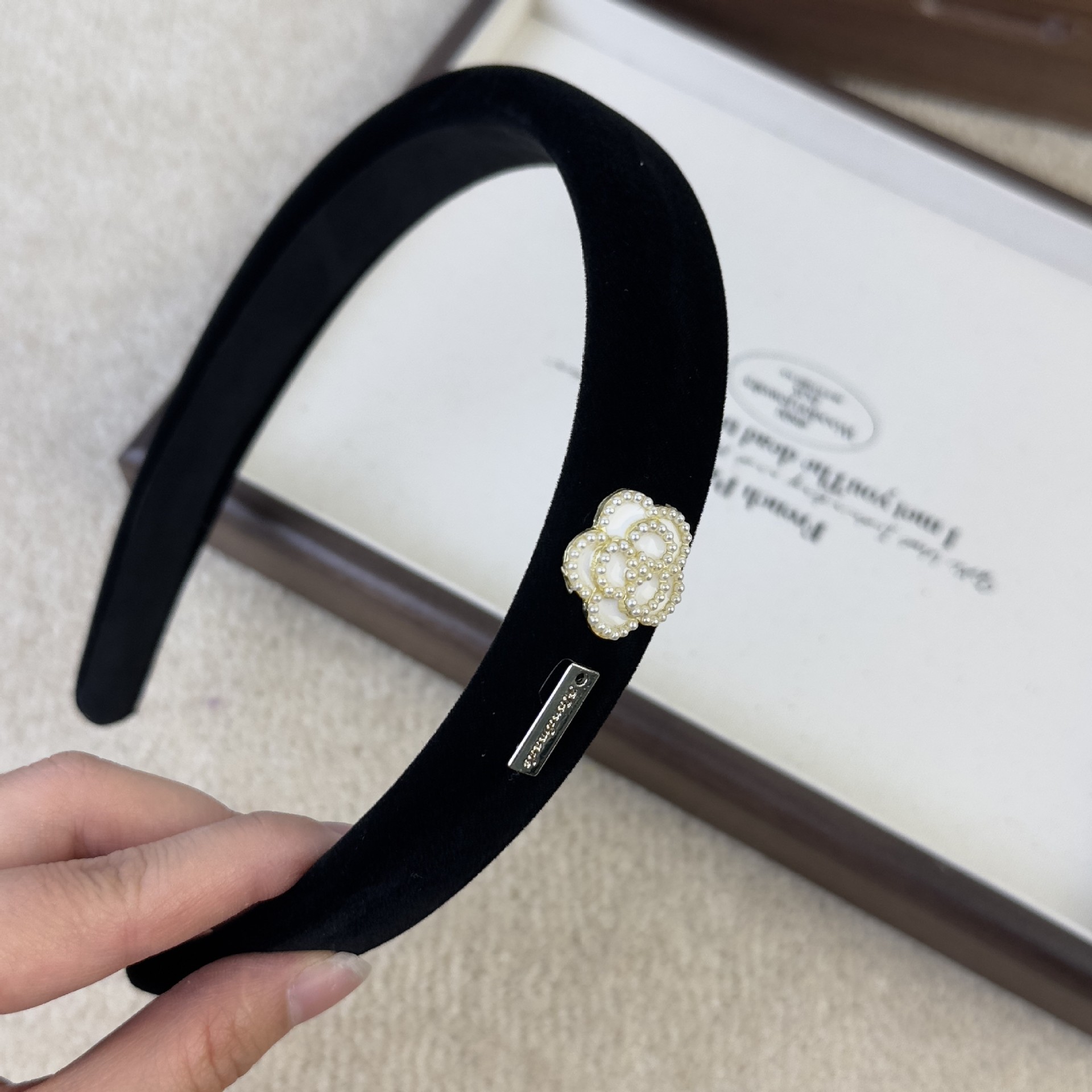 Black Velvet Camellia Logo Pea - Women Accessories Logo review and price