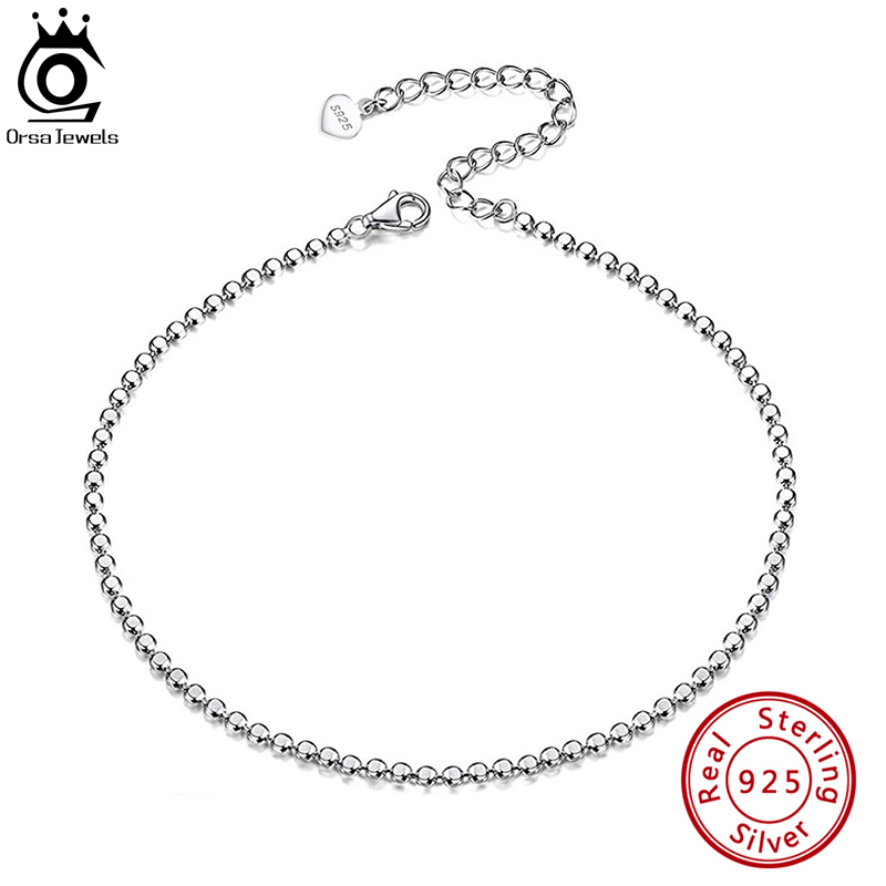 ORSA JEWELS Genuine 925 Sterli - Beaded Anklet Chain review and price