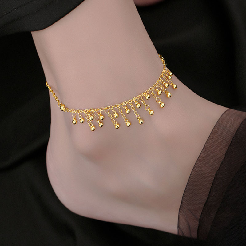 925 Sterling Silver Round Bead - Beaded Anklet Chain review and price
