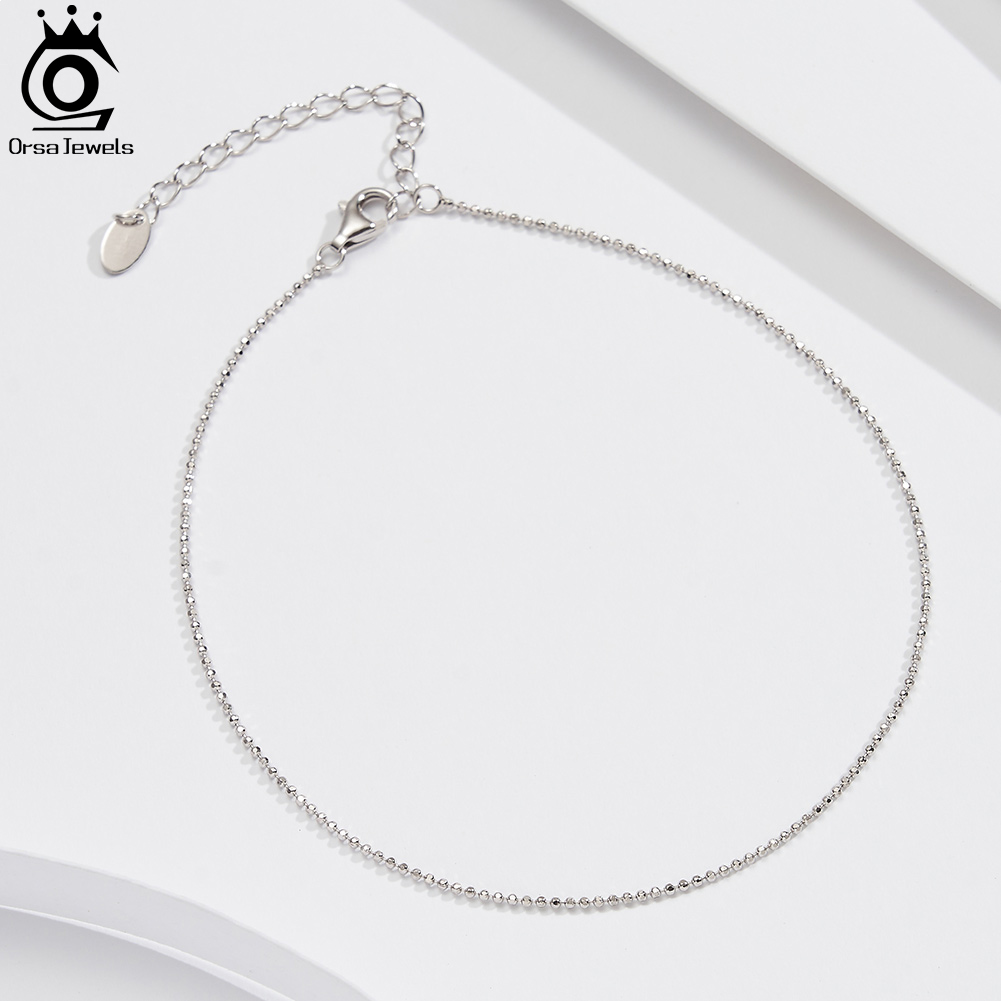 ORSA JEWELS 925 Sterling Silve - Beaded Anklet Chain review and price