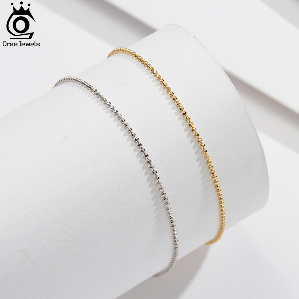 ORSA JEWELS 925 Sterling Silve - Beaded Anklet Chain review and price