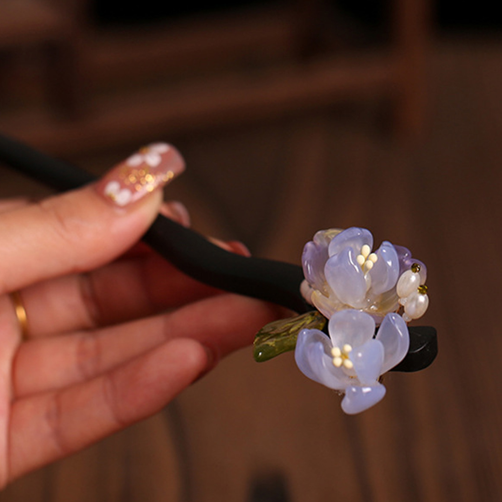 Vintage Wooden Flower Hairpin  - Women Accessories Trendy review and price